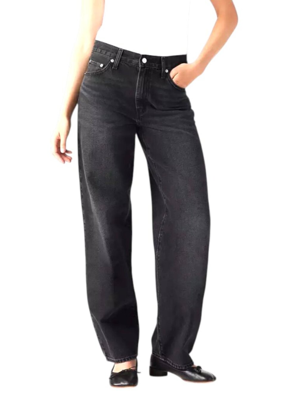 Levi's Premium Baggy Dad Women's Black Jeans Denim Size W24‎ L30